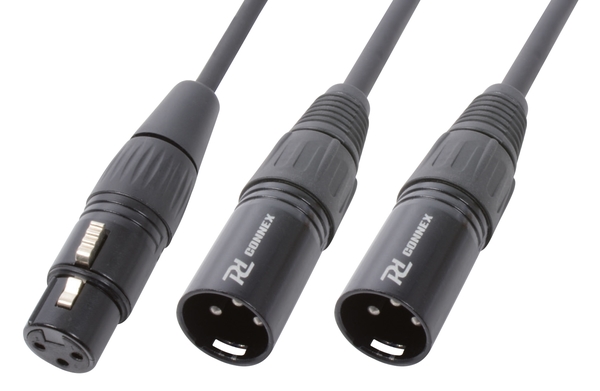 Y-Splitter XLR female - 2 XLR male - Adapter Lead