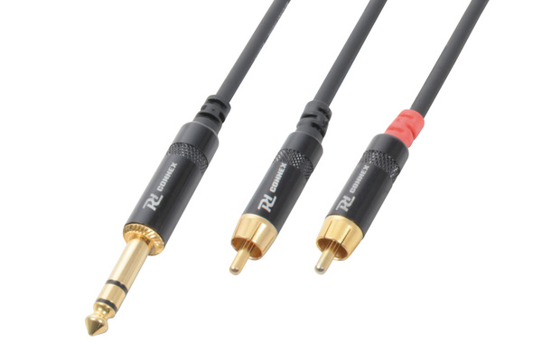Audio Lead -  6.3 TRS to 2x RCA Male 