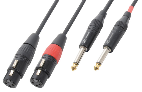 Audio Lead - 2x XLR Female to 2x 6.3mm TS Jack