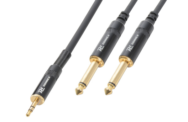 Audio Lead - 3.5mm TRS Jack to 2 x 6.3mm TS Jack HQ