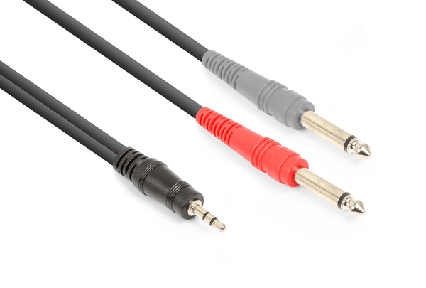 Cable 3.5mm Stereo - 2x 6.3mm Mono 