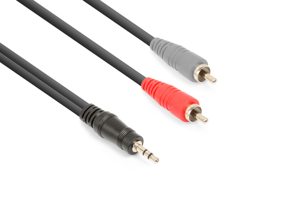Audio Lead - 3.5mm Stereo Jack to 2 x RCA Male