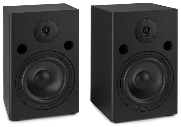 Active Bookshelf Speaker Set - 6.5 Inch - Pair (Master-Slave) - Black