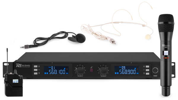 2x 20-channel Wireless Microphone UHF digital 