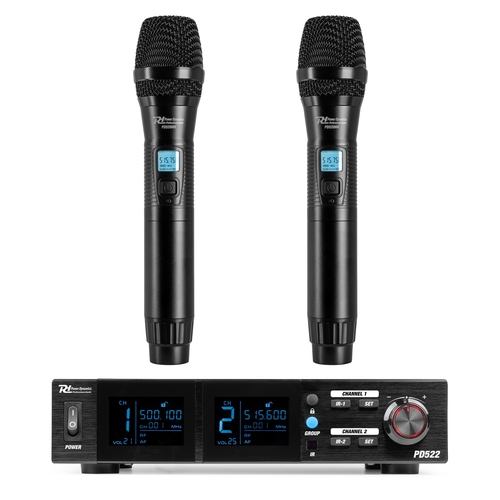 PD522 UHF Wireless Microphone Set with 2 handheld microphones