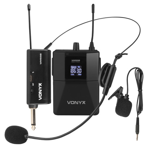Wireless Bodypack Microphone Plug-and-Play Set UHF