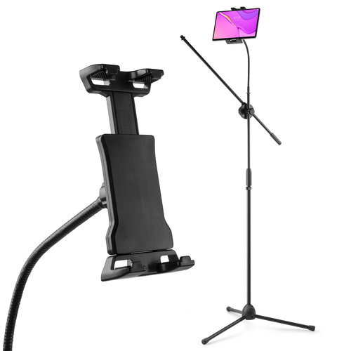 Foldable Microphone Stand with Boom & Tablet Holder