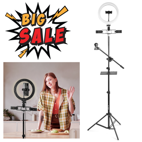 Ring Light & Phone holder on Microphone Stand
