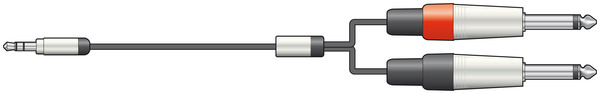 Audio Lead - 3.5mm TRS Jack to 2x 6.3mm TS Jack