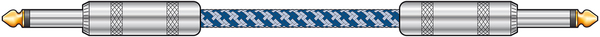Braided Guitar Lead Blue/White 3m