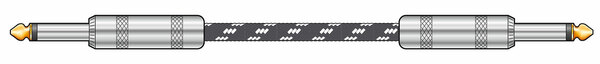 Classic Braided Guitar Lead Black/White 6.0m	