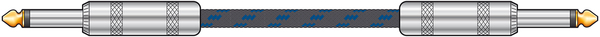 Braided Guitar Lead Black/Blue 6.0m