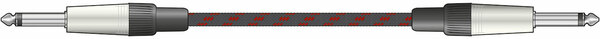 Braided Guitar Lead Black/Red 3m