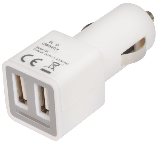 USB In-Car Compact Charger / Supply - Dual Output