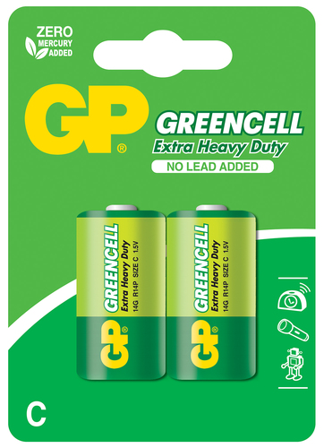 GP Greencell Extra Heavy Duty C Size (2 pack)