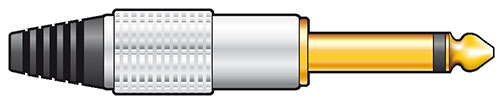 6.3mm TS Jack Plug, Aluminium Cover