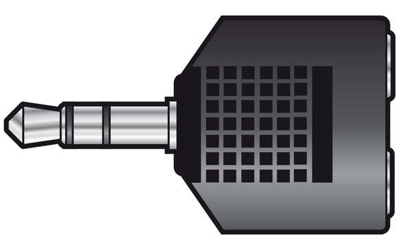 Audio Adaptor - 3.5mm Stereo plug to 2 x 3.5mm Stereo sockets 