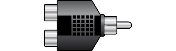 Audio Adapter - RCA Plug to 2 x RCA Sockets