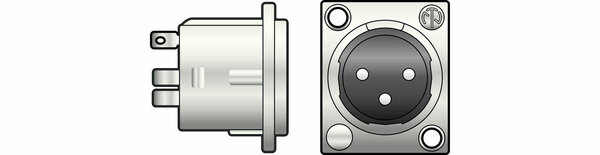 3pin XLR chassis socket Male- solder terminals NEUTRIK