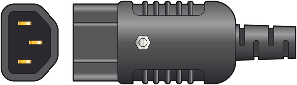 IEC Male Connector C14 - Heavy Duty In-line