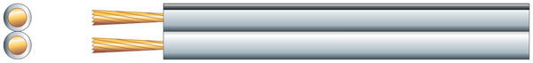 Speaker Cable 0.66mm Black Stripe / White Sheath