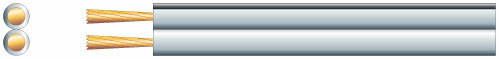 Economy Speaker Cable - 2.5mm - White with Black Stripe