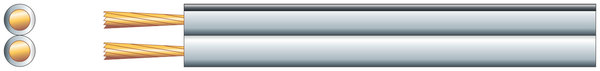 Economy Speaker Cable - 0.22mm - White with Black Stripe