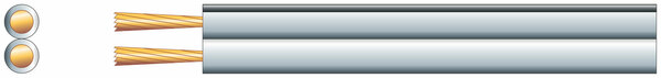 Economy Speaker Cable - 0.22mm - White with Black Stripe