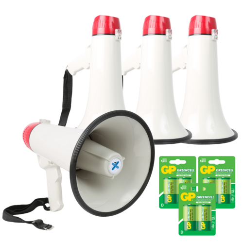 Megaphone 40 Watts with USB/SD & Record Siren Aux input - 4 Pack MEG045 