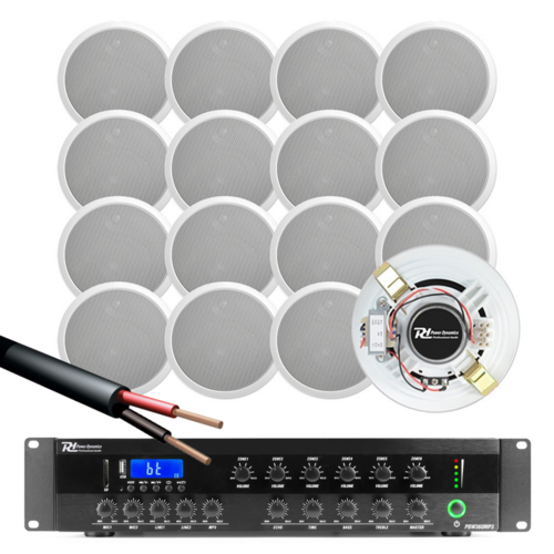 6-Zone 360 Watt Ceiling Speaker Bundle