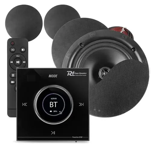 Powerline B100B amplifier with 4 ceiling speakers