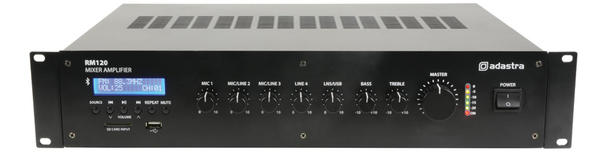 PA Mixer Amplifier  100V -5 Channel Input - Bluetooth- RM120