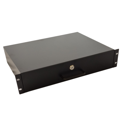 19" Lockable Rack Drawer - 2U High