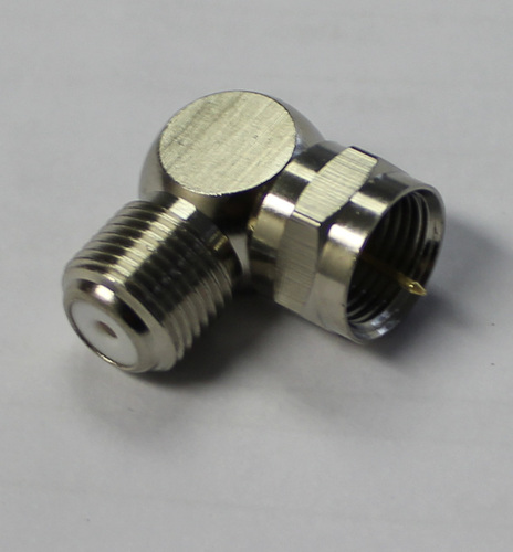 F Type right angle adapter Male - female