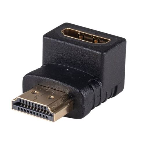 HDMI Down Angled Adapter, High-Speed with Ethernet Gold