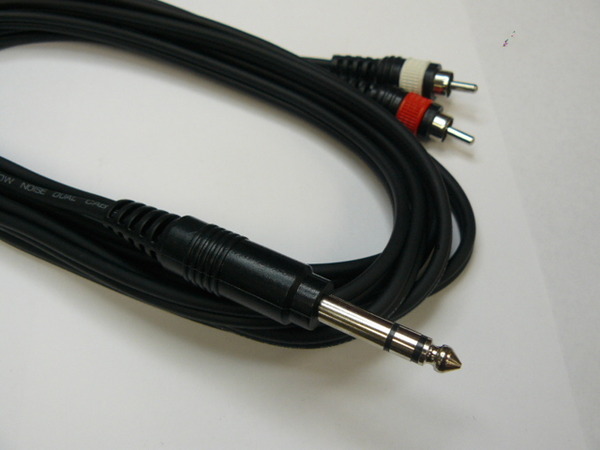 Audio Lead - 6.3mm Stereo Jack to 2 x RCA Phono