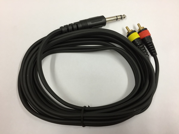 Audio Lead - 6.3mm TRS Jack to 2 x RCA