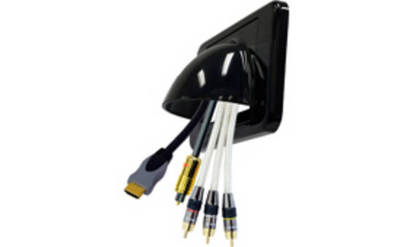 Bullnose Wall Plate with Black Nylon Bristles - Black