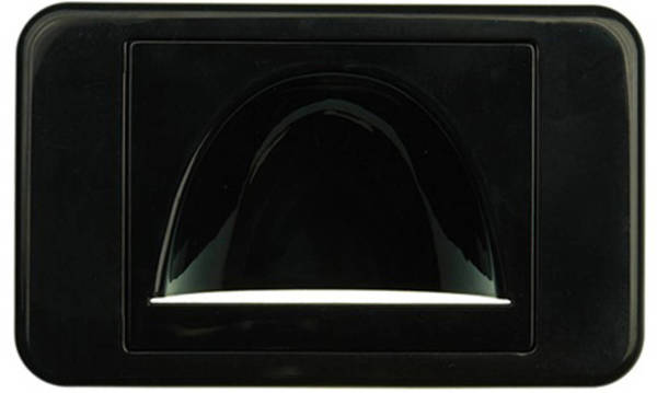 Reverse Bullnose Wall Plate with Black Nylon Bristles - Black