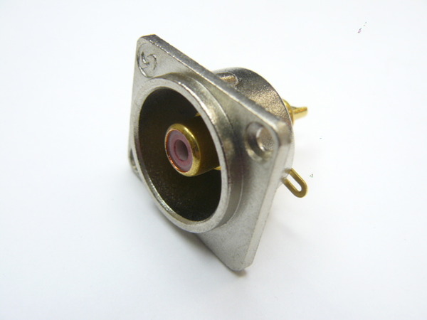 RCA Socket Panel, Recessed, Red