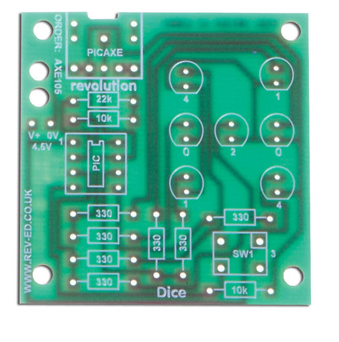 Picaxe Electronic Dice PCB