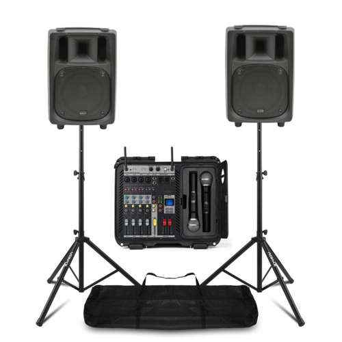 Amplified Mixer - Complete PA - 2 x  8"  Speakers