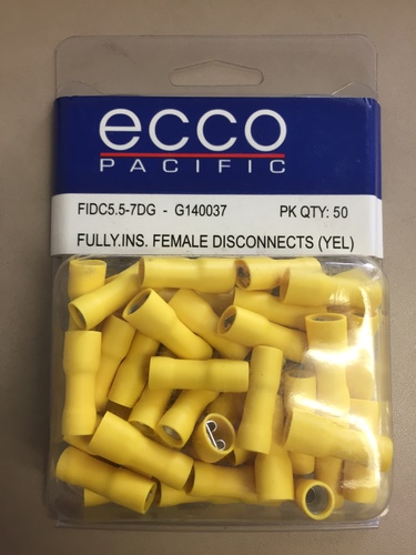 ECCO Fully Insulated Female Disconnects (Yellow) FIDC5.5-7DG