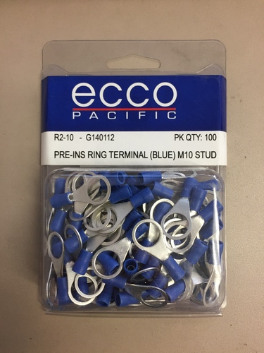 ECCO Pre-Ins Ring Terminal (Blue) M10 Stud R2-10