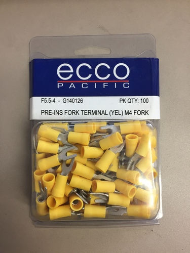 ECCO Pre-Ins Fork Terminal (Yellow) M4 Fork F5.5-4