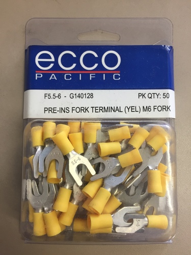 ECCO Pre-Ins Fork Terminal (Yellow) M6 Fork F5.5-6