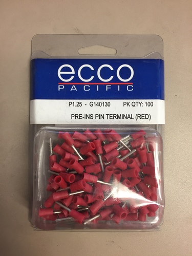 ECCO Pre-Ins Pin Terminal (Red) P1.25