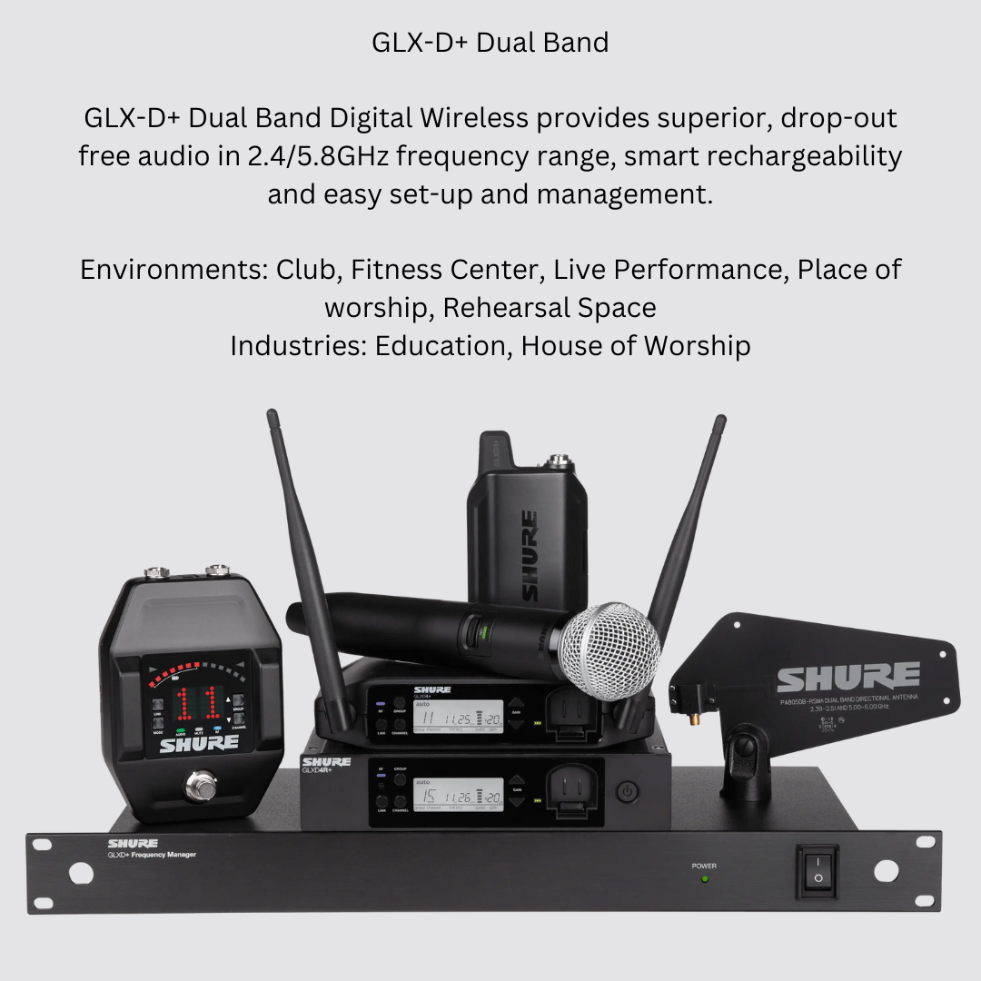 GLXD2+/SM58 - Digital Wireless Dual Band Handheld Transmitter with SM58®  Vocal Microphone - Shure USA