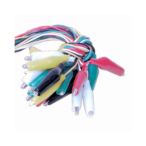 Crocodile Leads - Set of 10 -  300mm Lead - Small Clips