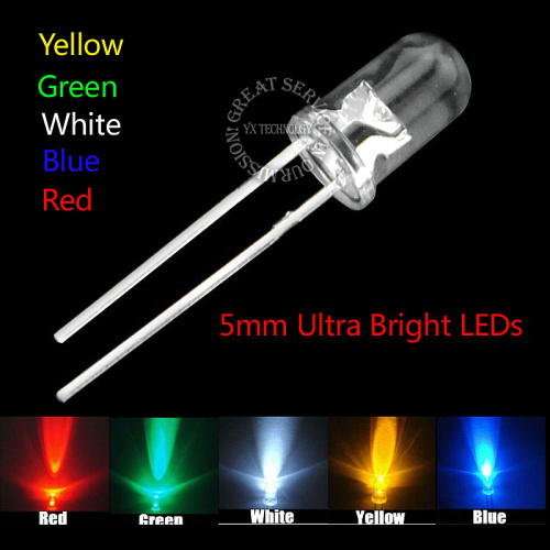 Super Bright Led Red/Green/Blue/Yellow/White/ Water Clear